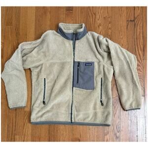 Vintage Patagonia Retro Fleece 2005 Oatmeal Sherpa Men's Large Jacket- EUC